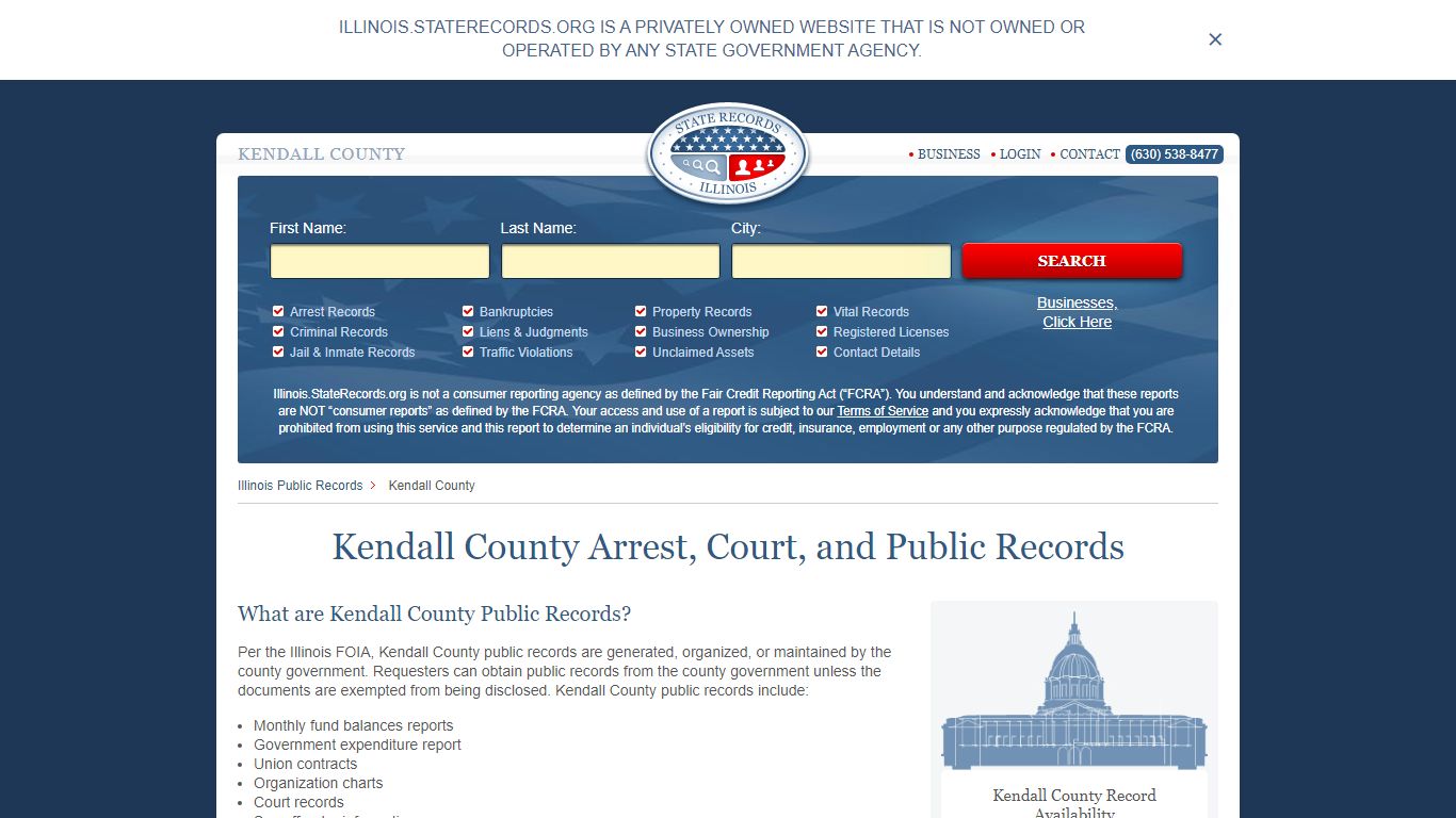 Kendall County Arrest, Court, and Public Records