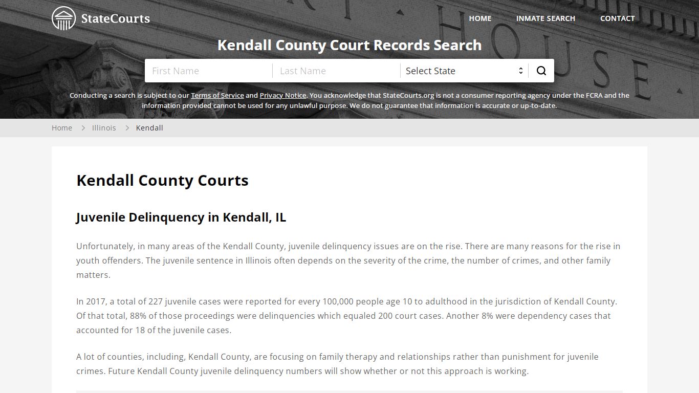 Kendall County, IL Courts - Records & Cases - StateCourts