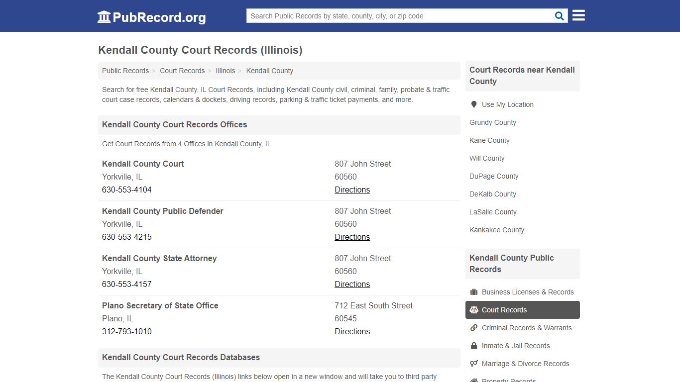 Free Kendall County Court Records (Illinois Court Records) - PubRecord.org